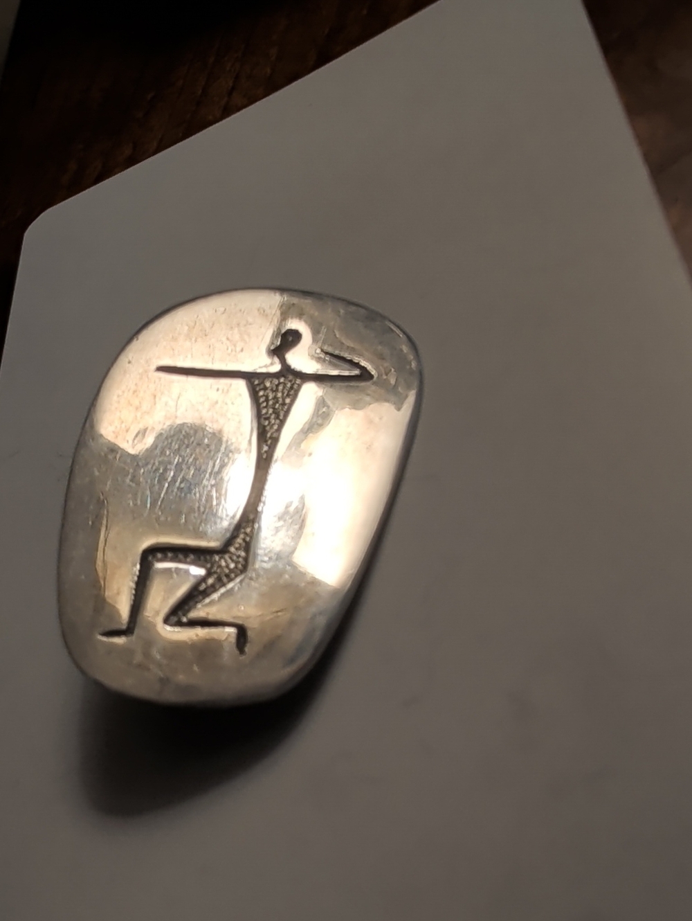 Silver Brooch Pin 900 Abstract Figure Sculptural Design Arrow Hunter Ecuador